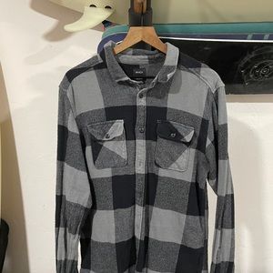 Rvca black and grey flannel Large